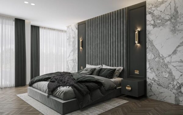 wall panel tall upholstered bed head and headboard